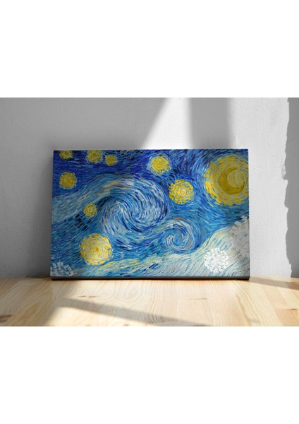 Stary Night Yıldızlı Gece Van Gogh Dekoratif Yatay Kanvas Tablo