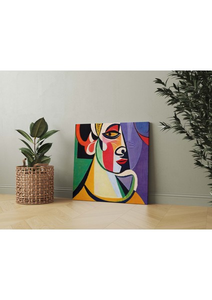 Picasso Soyut Kadın Yüzü Dekoratif Kare Kanvas Tablo fiyatları