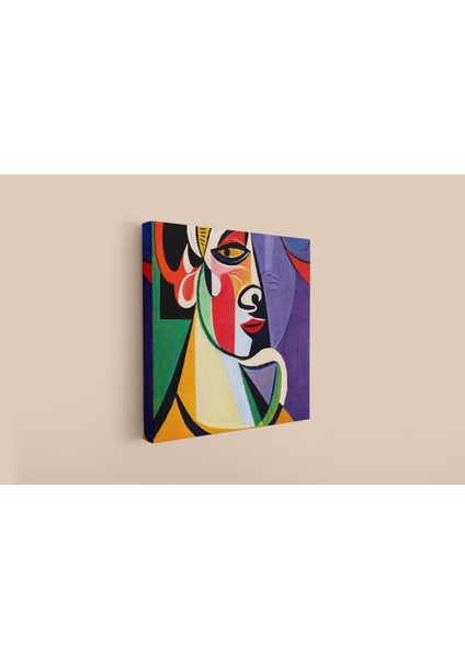 Picasso Soyut Kadın Yüzü Dekoratif Kare Kanvas Tablo modelleri