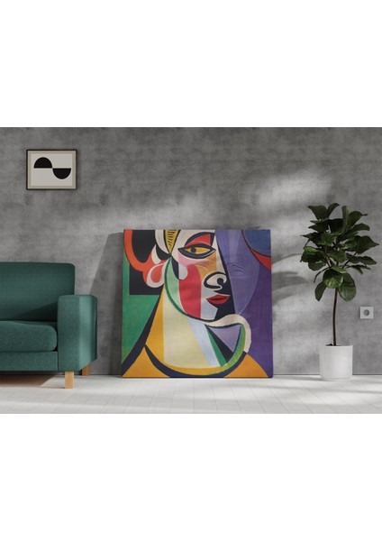 Picasso Soyut Kadın Yüzü Dekoratif Kare Kanvas Tablo fırsatları
