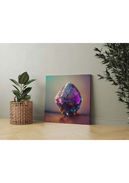 Renkli Geoid Kristal Dekoratif Kare Kanvas Tablo fiyatları