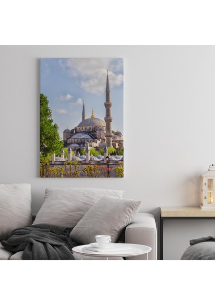 Sultan Ahmed Camii Blue Mosque Dekoratif Dikey Kanvas Tablo