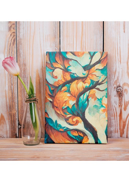 Soyut Sonbahar Sarı Yapraklar Dekoratif Dikey Kanvas Tablo fırsatları