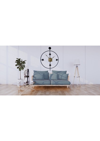 Almada Siyah Metal Duvar Saati 58 x 76 cm MKN-103-BLACK