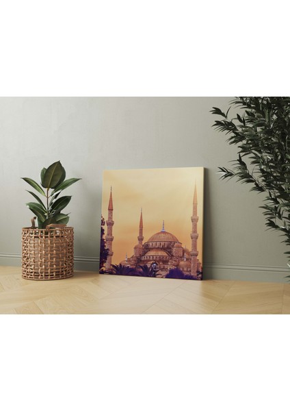 Bakır Gökyüzü ve Sultan Ahmet Camii Dekoratif Kare Kanvas Tablo