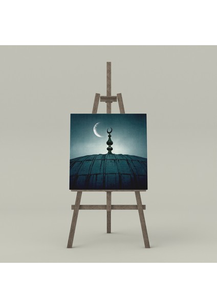 Eski Camii Hilal ve Ay Dekoratif Kare Kanvas Tablo fırsatları