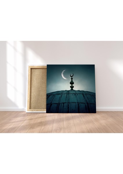 Eski Camii Hilal ve Ay Dekoratif Kare Kanvas Tablo indirimleri