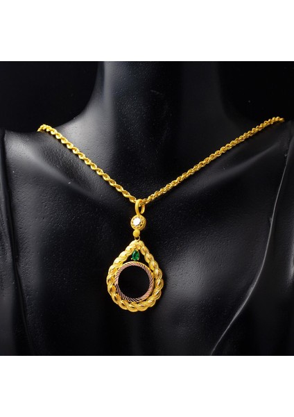 14 Ayar Saç Örgüsü Çeyrek Çerçeveli Kolye fiyatları