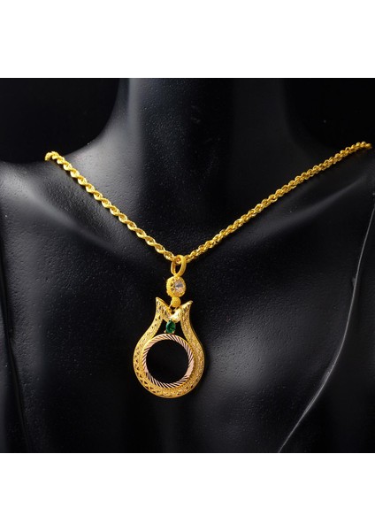 Laleli 14 Ayar Çeyrek Altın Çerçevesi Kolye fiyatları