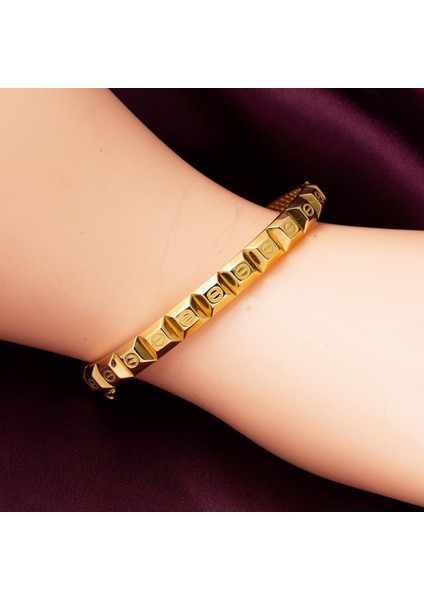 14 Ayar Altın Vida Detaylı Kelepçe Bilezik fiyatları