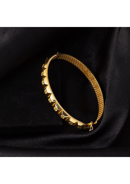 14 Ayar Altın Vida Detaylı Kelepçe Bilezik fırsatları