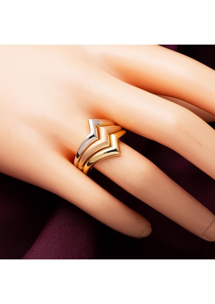 3 Renkli 14 Ayar Altın Yüzük fiyatları