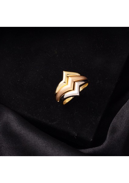 3 Renkli 14 Ayar Altın Yüzük fırsatları