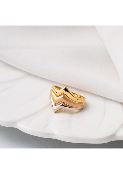 3 Renkli 14 Ayar Altın Yüzük indirimleri