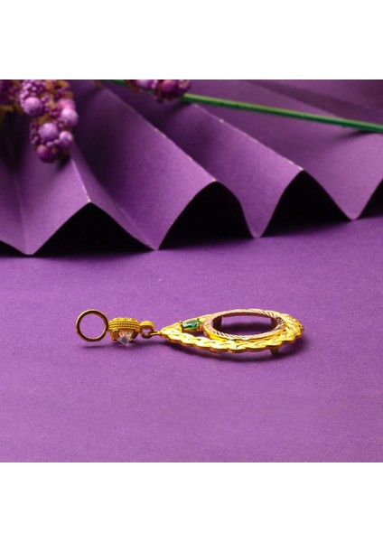 14 Ayar Damla Taşlı Çeyrek Çerçeveli Kolye fırsatları