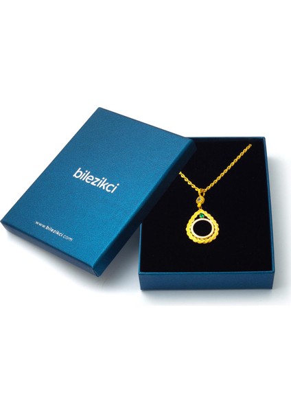 14 Ayar Damla Taşlı Çeyrek Çerçeveli Kolye indirimleri