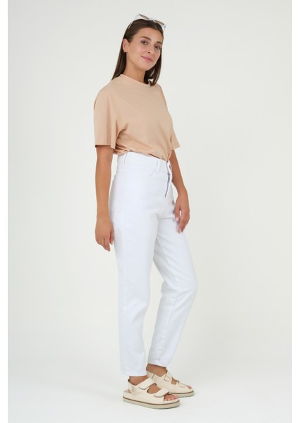 Yüksek Bel Balon Jean Beyaz fırsatları