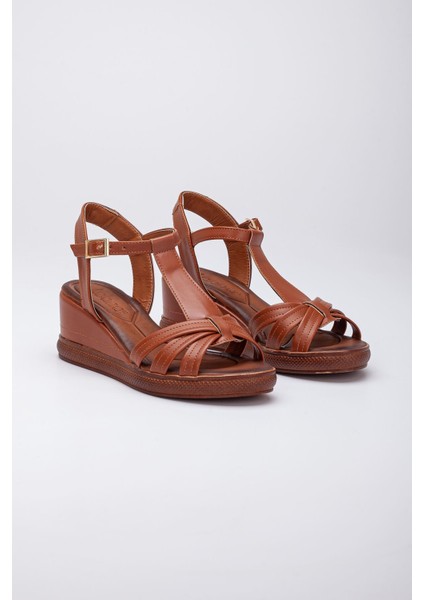 Miss Kadın Topuklu Sandalet Taba Cilt modelleri