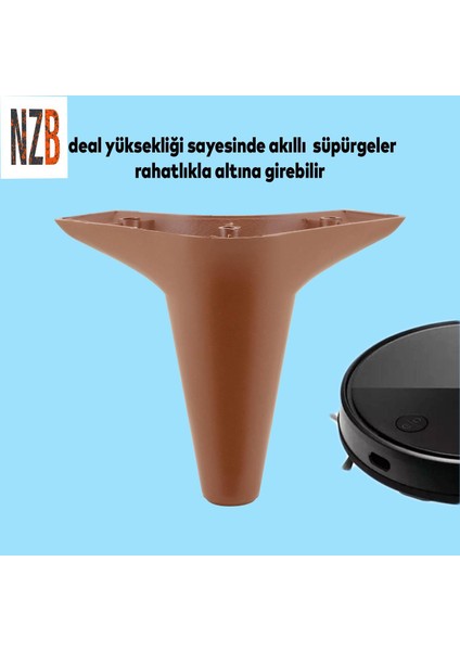 Mobilya Kanepe Baza Sehpa Tv Ünitesi Koltuk Ayağı 12 cm Kahverengi Baza Ayak (4 Adet) fırsatları