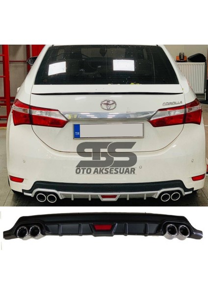 Toyota Corolla 2013-2018 Difüzör Arka Tampon Eki 4 Egzoz Çıkışlı Siyah Tip