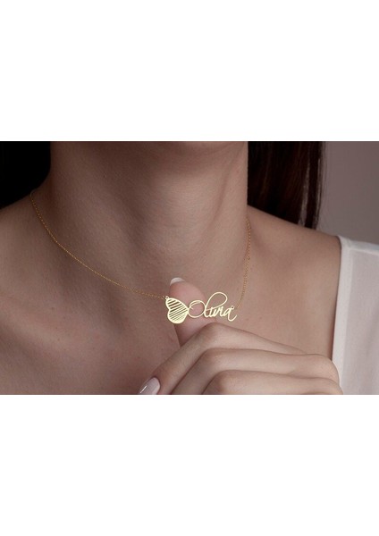 925 Ayar Gümüş Kalp Isim Kolye