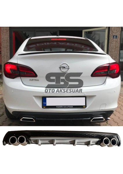 Opel Astra J Difüzör Arka Tampon Eki 4 Egzoz Çıkışlı Gri Lüx Tip