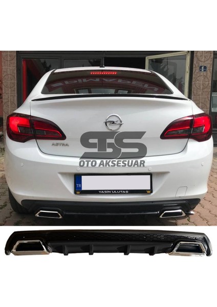 Opel Astra J Difüzör Arka Tampon Eki 2 Egzoz Çıkışlı Siyah Lüx Tip