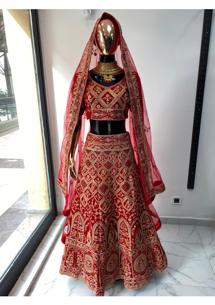 Aashivs Collection Kına Elbisesi - Hint Elbisesi - Kaftan - Lehenga