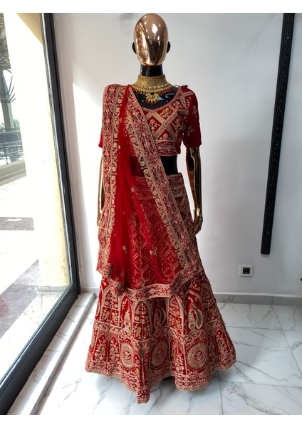 Aashivs Collection Kına Elbisesi - Hint Elbisesi - Kaftan - Lehenga