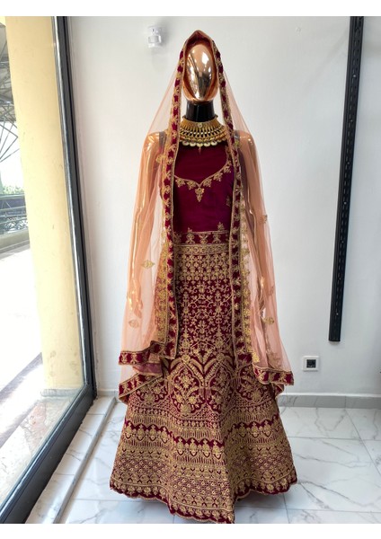 Aashivs Collection Kına Elbisesi - Hint Elbisesi - Kaftan - Lehenga