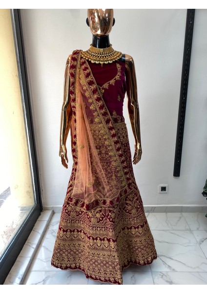 Aashivs Collection Kına Elbisesi - Hint Elbisesi - Kaftan - Lehenga