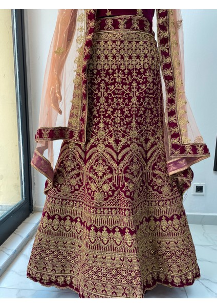 Aashivs Collection Kına Elbisesi - Hint Elbisesi - Kaftan - Lehenga