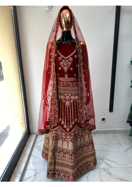 Aashivs Collection Kına Elbisesi - Hint Elbisesi - Kaftan - Lehenga