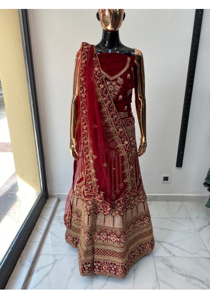 Aashivs Collection Kına Elbisesi - Hint Elbisesi - Kaftan - Lehenga