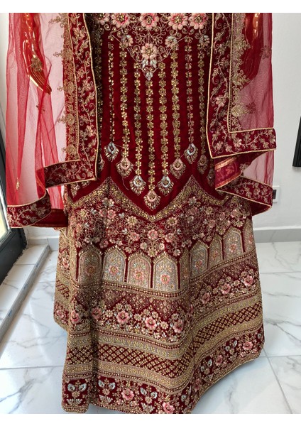 Aashivs Collection Kına Elbisesi - Hint Elbisesi - Kaftan - Lehenga