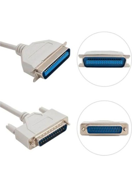 25 Pin Paralel Lpt Yazıcı Kablo 3 Metre 25 Pin Erkek Lpt Kablo