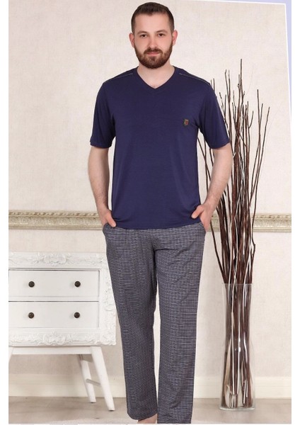 Erkek Kısa Kol Pijama TAKIMI-901-LACIVERT