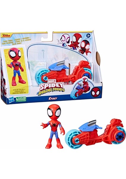 Spider And His Amazing Friends Motosiklet ve Figür Spidey F7459