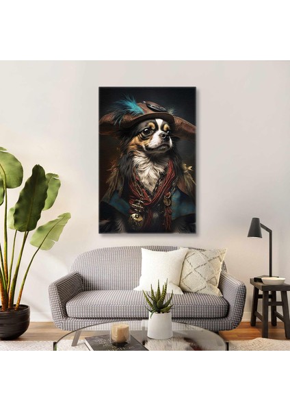 Sevimli Cavalier King Charles Köpek Korsan Kostümü Kanvas Tablo