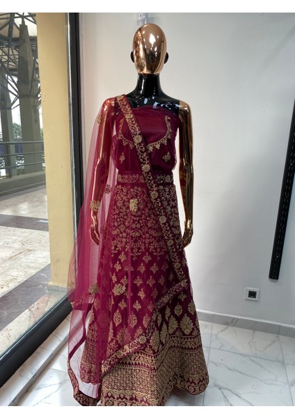 Aashivs Collection Kına Elbisesi - Hint Elbisesi - Kaftan - Lehenga