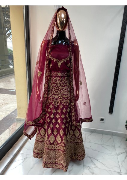 Aashivs Collection Kına Elbisesi - Hint Elbisesi - Kaftan - Lehenga