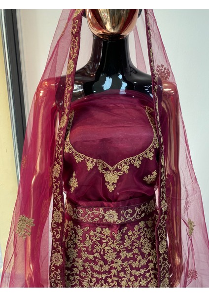 Aashivs Collection Kına Elbisesi - Hint Elbisesi - Kaftan - Lehenga