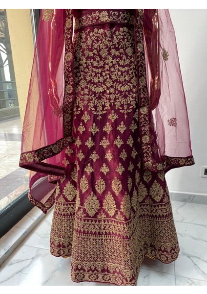 Aashivs Collection Kına Elbisesi - Hint Elbisesi - Kaftan - Lehenga