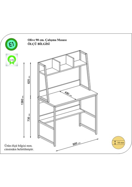 Olive 90 Çalışma Masası Beyaz