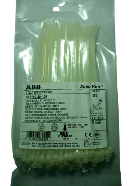 140X2,5 Mm Beyaz Kablo Bağı 5li Paket