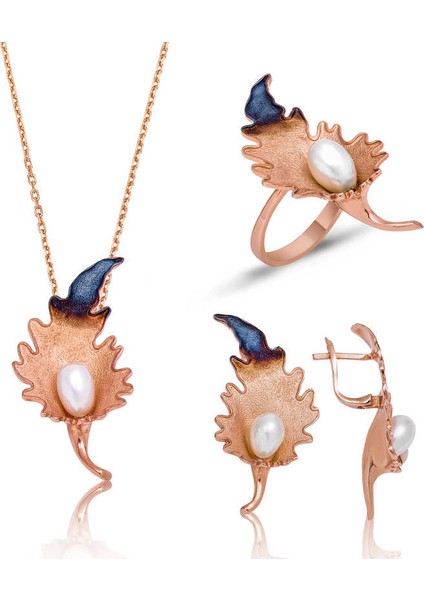 Gümüş Zambak Çiçeği Bayan Set