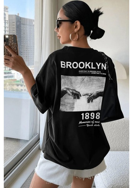 Unisex 1898 Brooklyn Baskılı T-Shirt fiyatları
