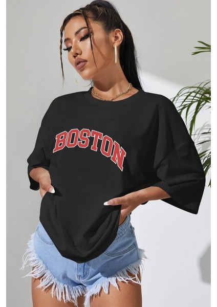 Unisex Boston Baskılı Tshirt fiyatları