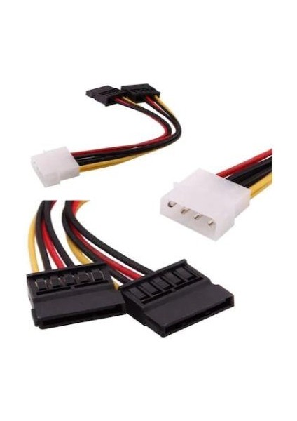 4 Pin Molex 15 Pin Çift Sata Güç Kablosu 4 Pin Erkek Molex 15 Pin Dişi Çift Sata Güç Kablosu