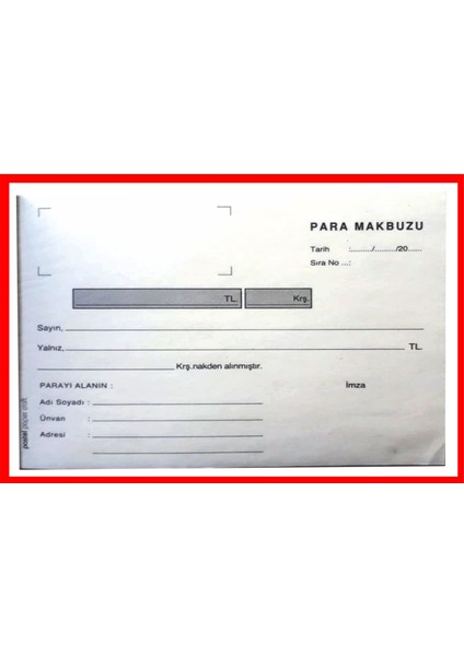 Para Makbuzu (Cep Tipi - Küçük Boy) 10X14 cm Otokopili 1 Asıl 1 Suret 2 Nüsha fiyatları